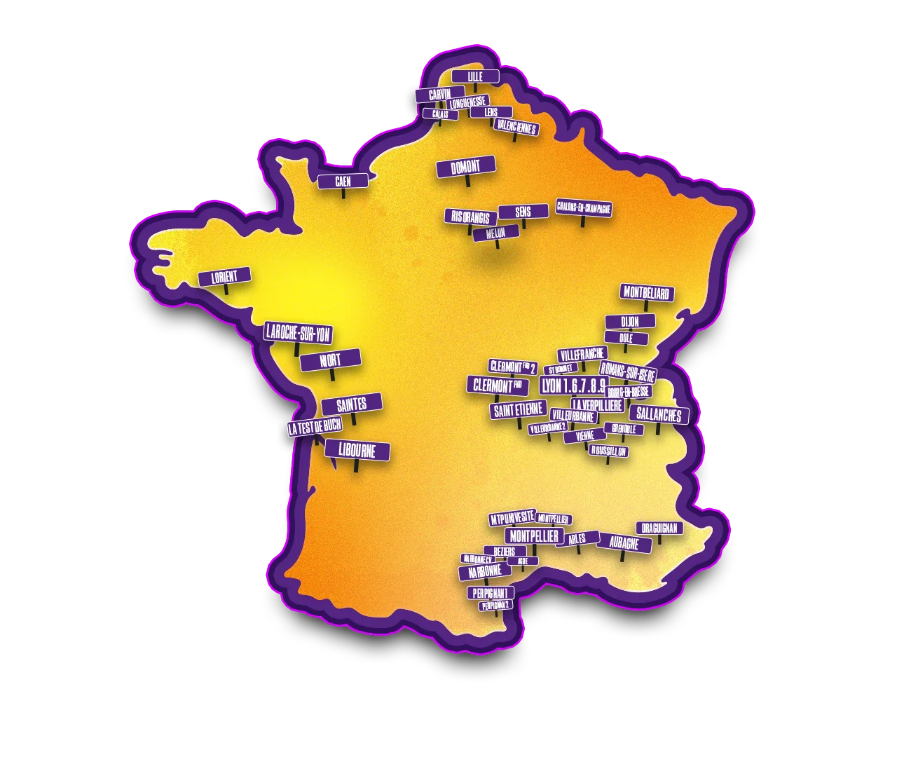 Carte des restaurants Enjoy Tacos en France